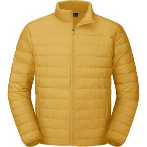Mens Ginger Stand-Up Collar Water Resistant Outerwear Quilted Puffer Jacket